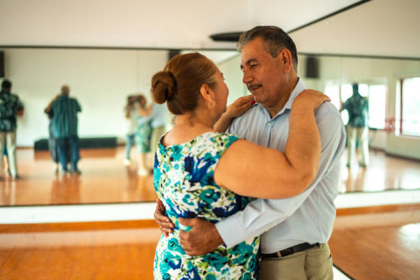istock Senior couple dancing at a dance studio 1450035978