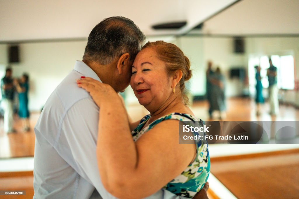 Senior couple dancing at a dance studio Mexico Stock Photo
