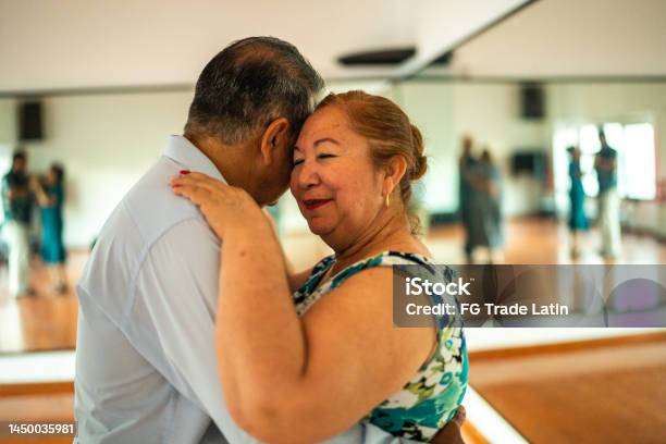 Senior Couple Dancing At A Dance Studio Stock Photo - Download Image Now - Mexico, 55-59 Years, Active Lifestyle