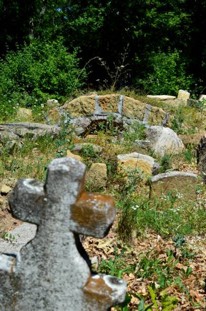 istock a small buried church in the cemetery 1450036400