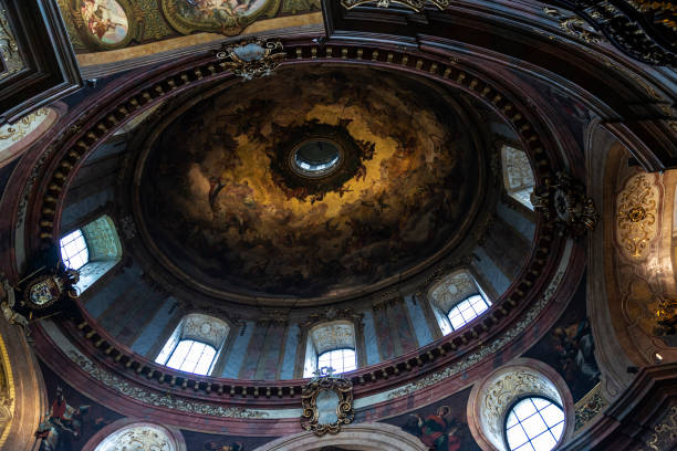 Vienna, Austria - October 14, 2022: Interior of the Peterskirche or St. Peter Church in Innere Stadt, Vienna, Austria