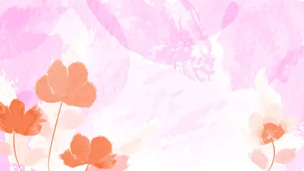Vector illustration of Hand drawn delicate watercolor floral background.