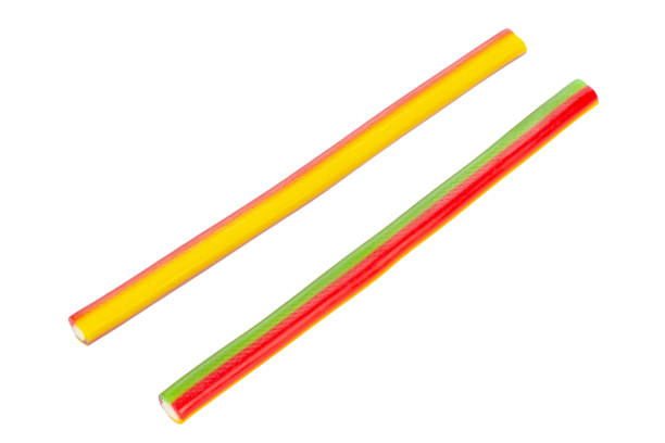 istock Liquorice paste isolated on the white background. Multicolored candy strips. 1450041067