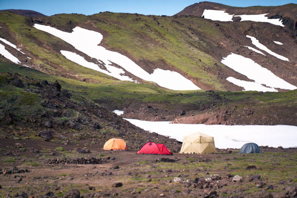 istock Camping in the mountains. Kamchatka 1450041117