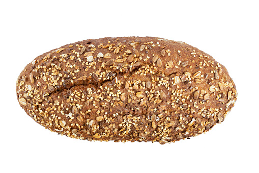 Home made multigrain bread  isolated on white background. File contains clipping path.