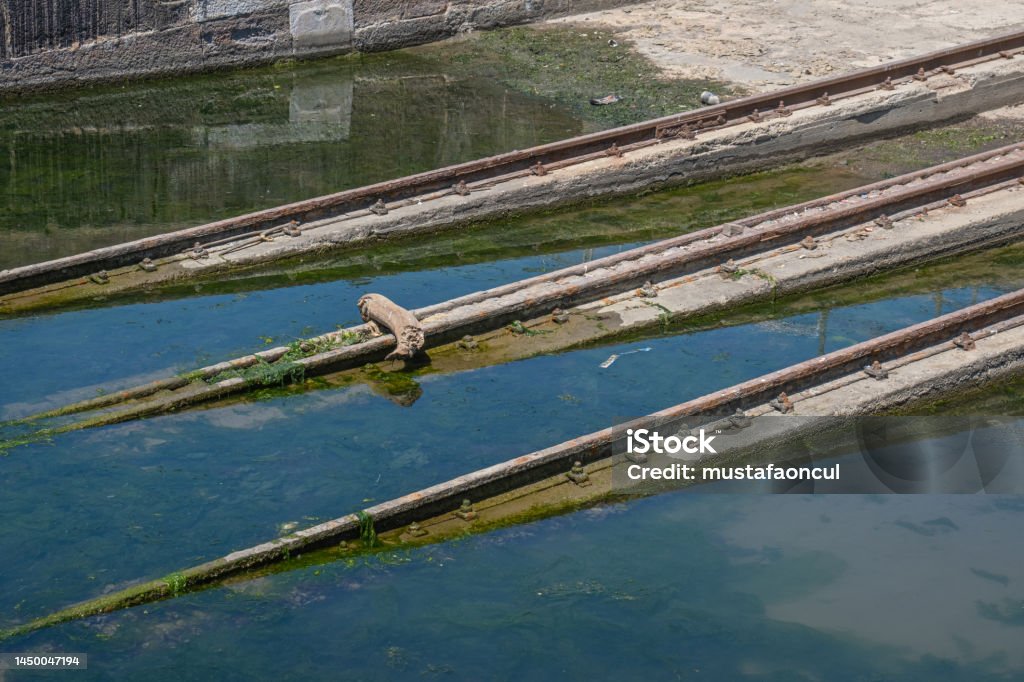 Shipyard Rusted Rusted Rails In Abandoned Shipyard Stock Photo - Download Image Now ...