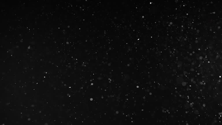 Snow Particles Effects on Black Background