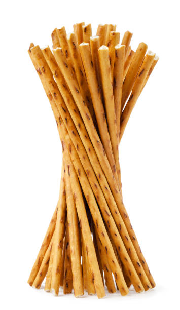 istock Pretzel sticks stand on a white. Isolated 1450050992