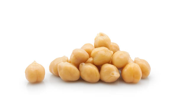 Chick pea isolated on white Cooked chickpea or Egyptian pea isolated on white background chickpea stock pictures, royalty-free photos & images