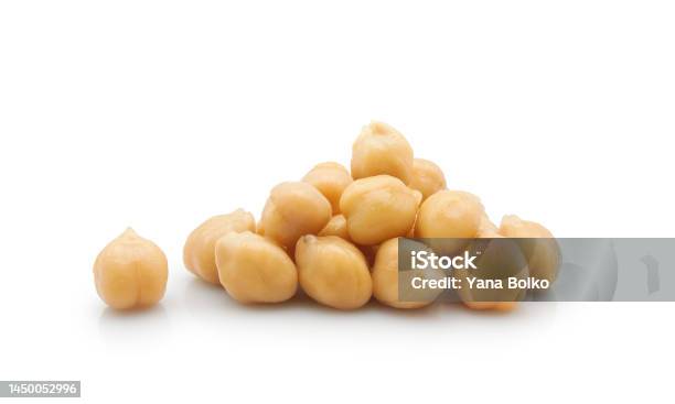 Chick Pea Isolated On White Stock Photo - Download Image Now - Chick-Pea, White Background, Hummus - Food