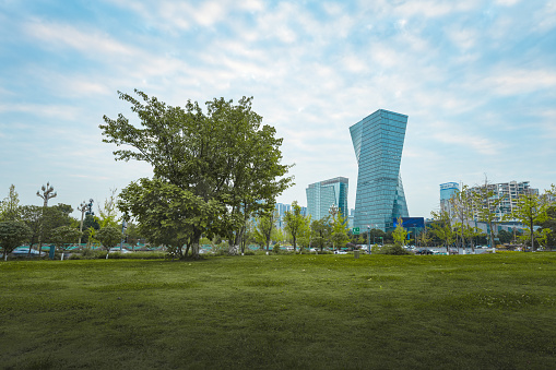 Chengdu Financial City on a sunny day