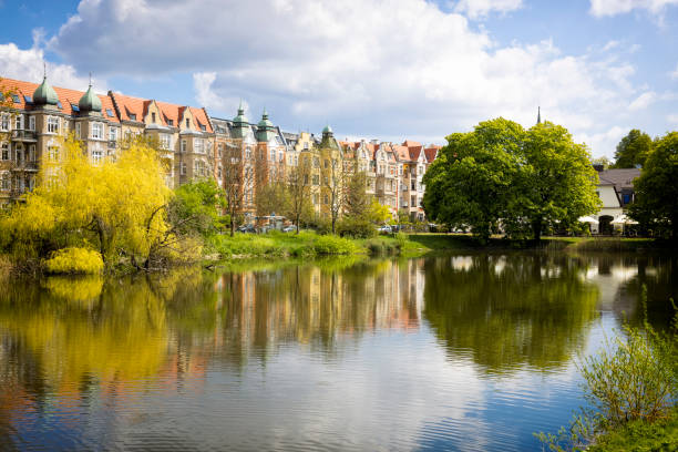 istock Sunny spring day at public park in Szczecin, Poland 1450064435