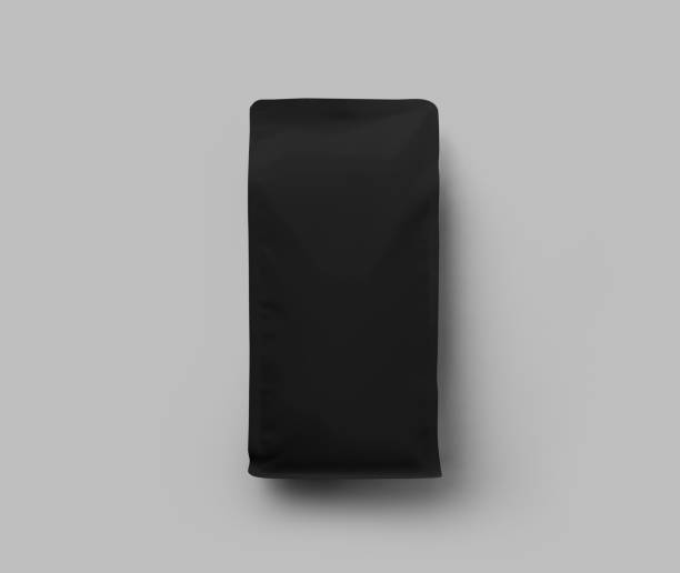 istock Black doypack template, stable coffee pouch for branding, design, pattern, advertising in a coffee shop. 1450066280