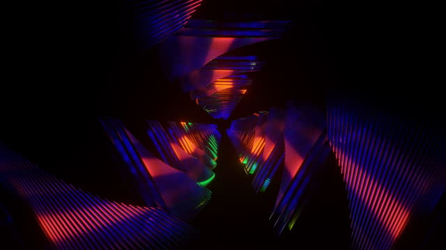 Rhythmic neon disco light show.