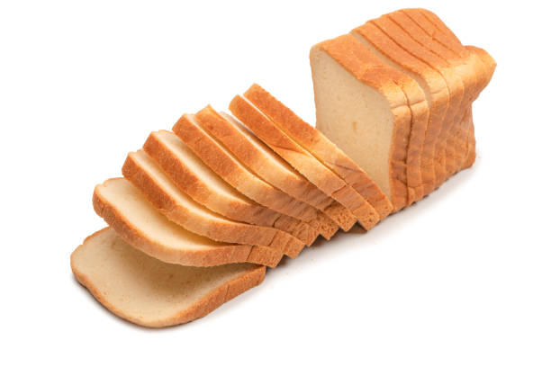 istock Delicious bread slices isolated on a white background, top view. 1450074537