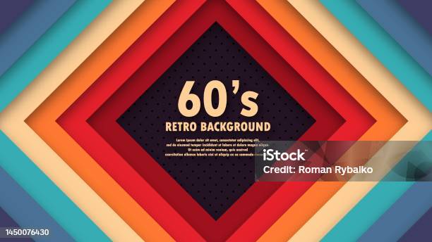 1960 Color Background Abstract Funky 1960s Background With Rhombus Elements And Retro Colors ...