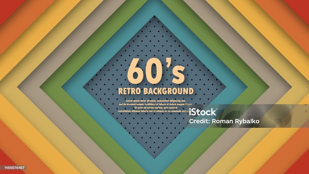 1960s Slideshow Abstract Funky 1960s Background With Rhombus Elements And Retro Colors ...