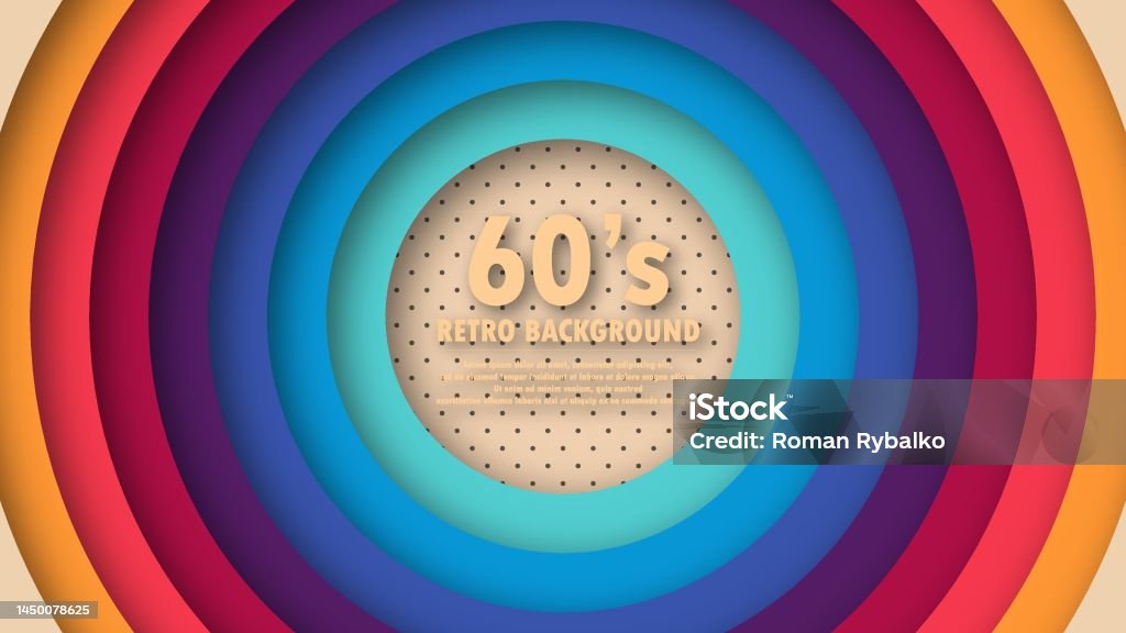 1960 Color Background Abstract 1960s Perforation Background With Retro Colors And Circles ...