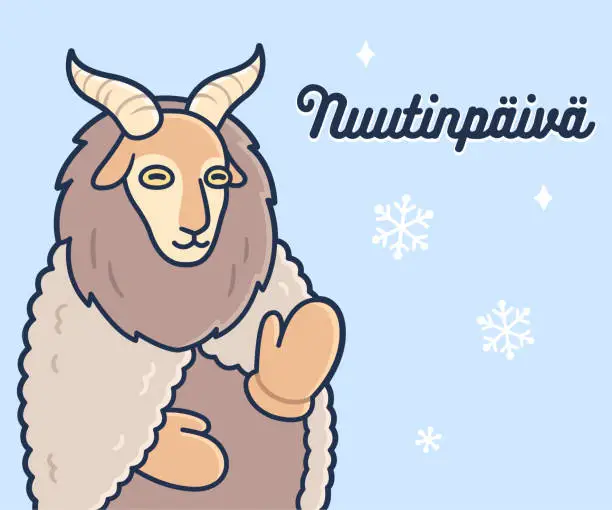 Vector illustration of Nuutinpäivä Saint Knut's Day