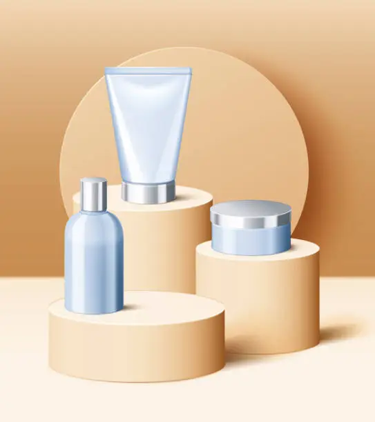 Vector illustration of Podium, Cosmetics Stand