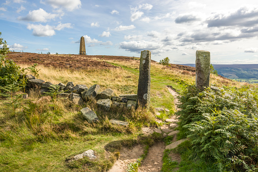 A view over rolling Dartmoor countryside from Hound Tor, Devon, UK