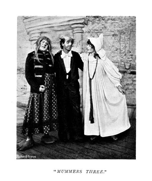 istock 19th century illustrations British Royal Navy theatricals; three mummers in costume; The Navy & Army Illustrated 1899 1450094590