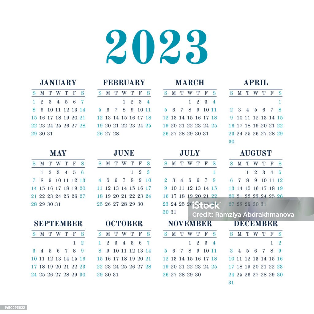 ปฏิทิน 2023 ปฏิทินสี่เหลี่ยมภาษาอังกฤษสีฟ้า มกราคม กุมภาพันธ์ มีนาคม เมษายน  พฤษภาคม มิถุนาย ภาพประกอบสต็อก - ดาวน์โหลดรูปภาพตอนนี้ - Istock