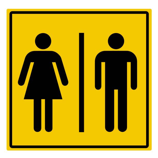 Men's and women's toilet sign (black) Men's and women's toilet sign (black) baka stock illustrations
