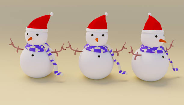 istock 3d illustration of a snowman 1450112004
