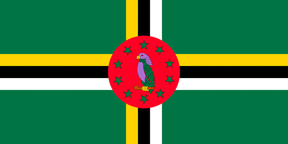 Flag of Dominica - Commonwealth of Nations.