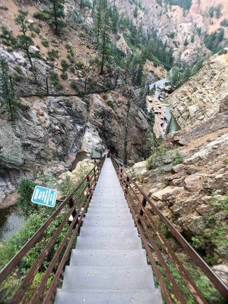 Seven Falls hike - Colorado Springs, Colorado - long staircase