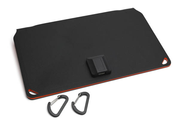 istock Portable solar charger with carabiners 1450117101