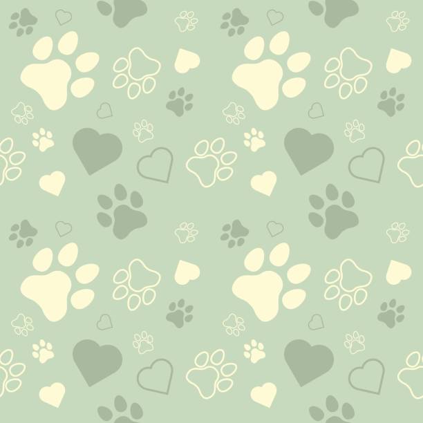 istock Paw seamless pattern vector doodle abstract dog and cat animal footprint background 1450117743