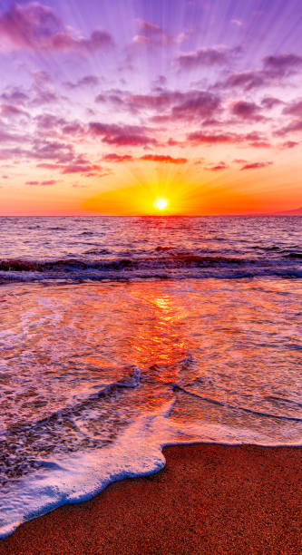 istock Inspirational Sunset Sun Rays Colorful Uplifting Skyscraper Vertical Banner 1450124771