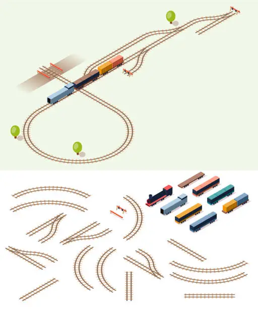 Vector illustration of railway kit