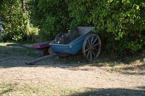 a very old wagon found on a homestead in the Great Smoky Mountains National Park