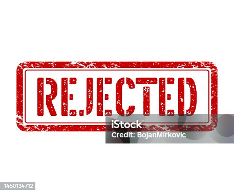 istock Rejected red stamp, sign. Vector 1450134712
