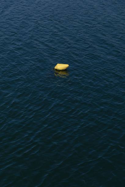istock Yellow buoy floating on sea surface 1450137187