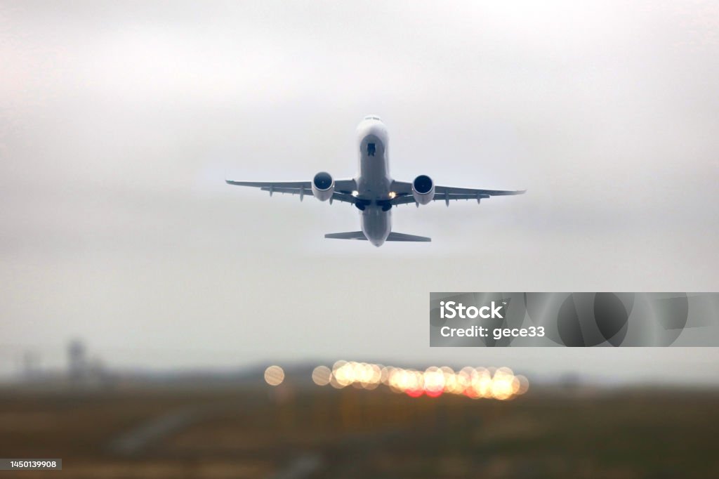 Airplane taking on Airplane Stock Photo