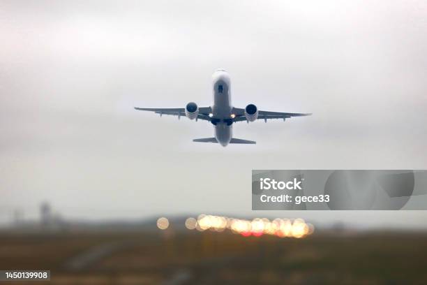 Airplane Taking On Stock Photo - Download Image Now - Airplane, Low Angle View, 2022