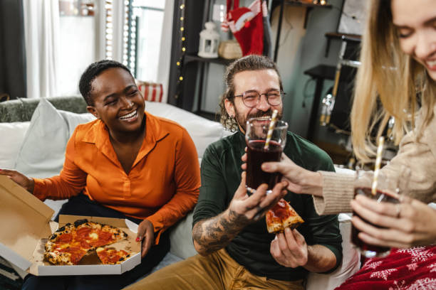 istock Young people on a New Year house party 1450145898