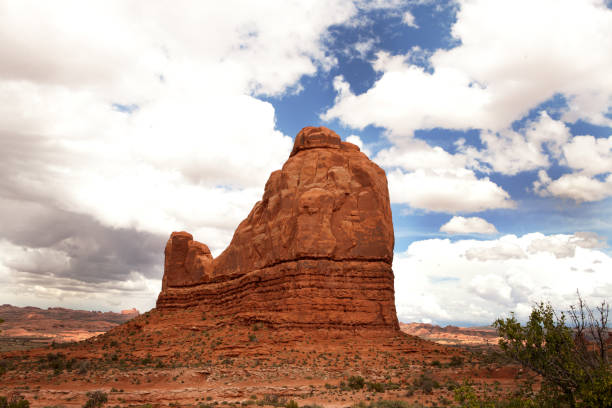 Red rock against the beautiful sky