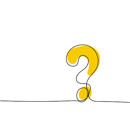 Question mark icon in sketch style. Help and quiz vector symbol. FAQ sign continuous line. Editable stroke.