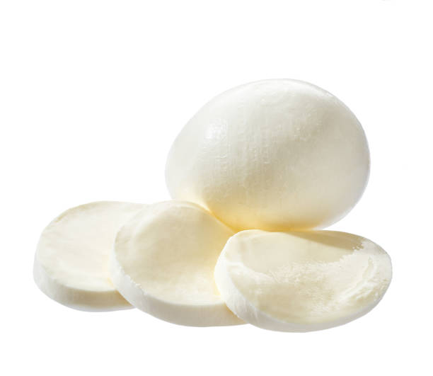 istock sliced traditional italian mozzarella cheese isolated on white background with clipping path and full depth of field. 1450150927