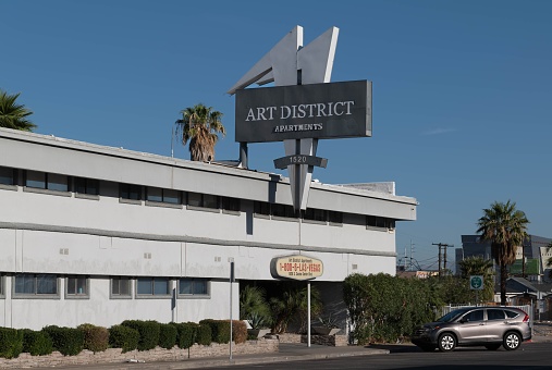 Las Vegas, United States – September 19, 2022: The Art District apartment complex in Las Vegas, Nevada