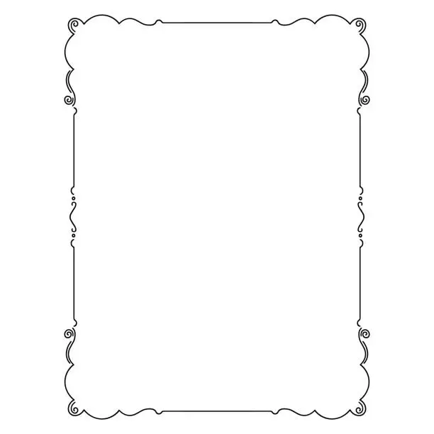 Vector illustration of vector frames black on a white background