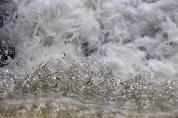 water flowing on a river close up view