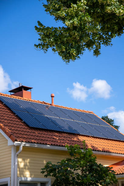 istock Solar panels on a rooftop of house 1450174254