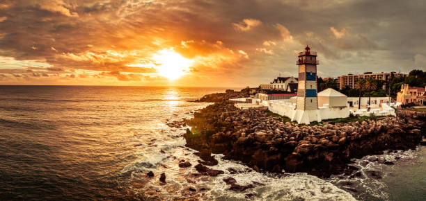 istock Drone view of the lighthouse, Cascais 1450174561