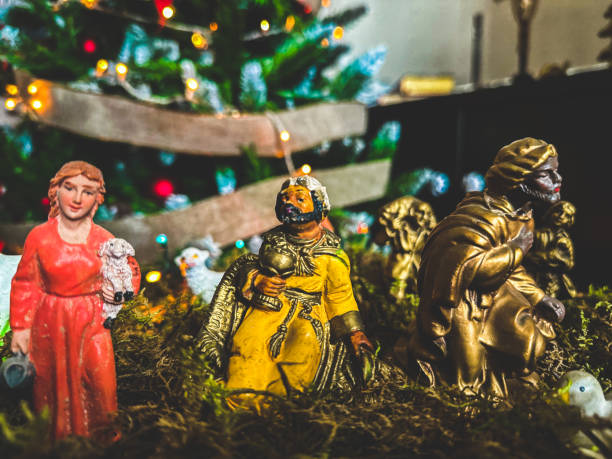 istock Close-up of figures from a Christmas nativity scene 1450174679